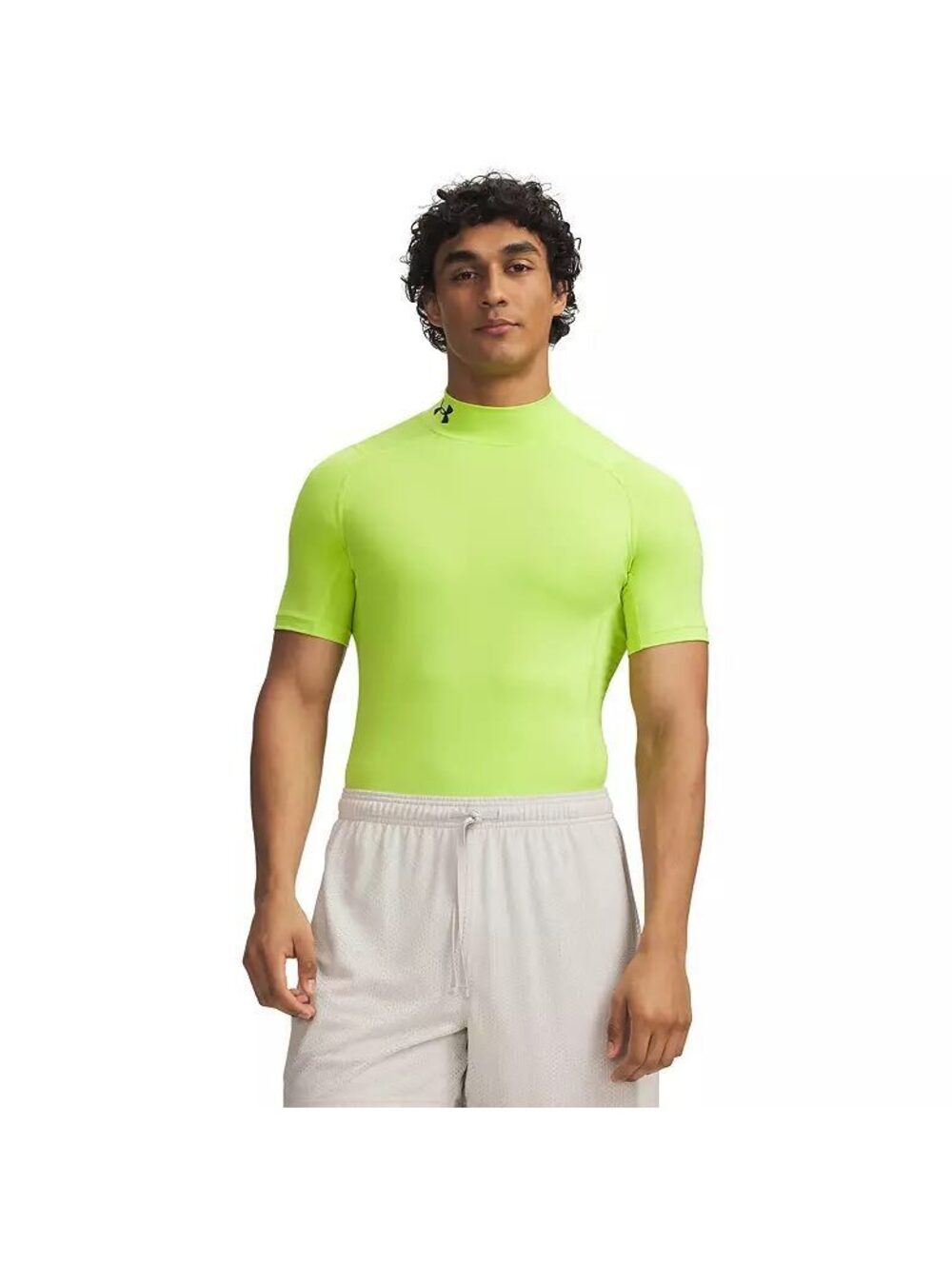 NWT New Under Armour Men's HeatGear Mock Neck Short Sleeve Compression Shirt - M